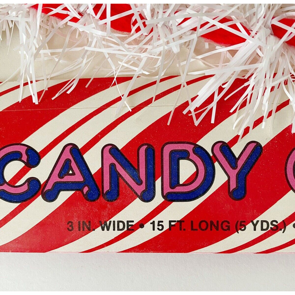 Vintage Christmas Garland Red White Candy Cane 15 Ft 1970s NOS Set of 3 - Picture 6 of 9